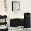 Image de Ensemble De Mobilier De Salle De Bain Montage Mural 2 Pcs Noir Vidaxl
