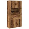 Image de Haut de buffet en bois ancien - vidaXL - 80x33x150 cm - Bois dingénierie - Bois récupéré - Rustique - 4 portes - Tiroir