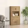 Image de Haut De Buffet Chêne Artisanal 80 X 33 X 150 Cm Vidaxl