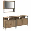 Image de Vidaxl ensemble de mobilier de salle de bain 3 pc marron