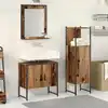 Image de Ensemble De Mobilier De Salle De Bain Avec Étagère 3 Pcs Marron Vidaxl