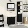 Image de Ensemble De Mobilier De Salle De Bain Avec Étagère 3 Pcs Noir Vidaxl