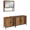 Image de Vidaxl ensemble de mobilier de salle de bain avec étagère 3 pcs marron