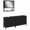 Image de Vidaxl ensemble de mobilier de salle de bain avec étagère 3 pcs noir