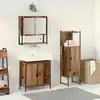 Image de Ensemble De Mobilier De Salle De Bain Avec Étagère 3 Pcs Marron Vidaxl