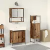 Image de Ensemble de meubles de salle de bain - 3 pièces - Bois reconstitué - Finition vintage - Miroir inclus