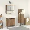 Image de Ensemble De Mobilier De Salle De Bain Avec Étagère 3 Pcs Marron Vidaxl