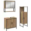 Image de Vidaxl ensemble de mobilier de salle de bain avec étagère 3 pcs marron