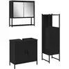 Image de Vidaxl ensemble de mobilier de salle de bain avec étagère 3 pcs noir