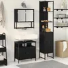 Image de Ensemble de meubles de salle de bain 3 pièces en bois d ingénierie chêne noir
