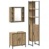 Image de Vidaxl meubles de salle de bain 3 pc marron 33 x 33 x 185,5 cm
