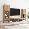 Image de Meuble TV - Chêne artisan - 6 portes - Lumières LED - 40.5x30x102 cm