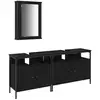 Image de Vidaxl meubles de salle de bain 3 pièces noir 80 x 30 x 60 cm