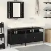 Image de Meubles De Salle De Bain 3 Pcs Noir Bois D'ingénierie Vidaxl