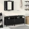 Image de Ensemble de meubles de salle de bain - 3 pièces - Bois dingénierie - Noir - Style contemporain