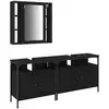 Image de Vidaxl meubles de salle de bain 3 pc noir 80 x 30 x 60 cm