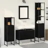 Image de Ensemble De Mobilier De Salle De Bain Avec Étagère 4 Pcs Noir Vidaxl