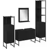 Image de Vidaxl ensemble de mobilier de salle de bain avec étagère 4 pcs noir
