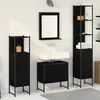 Image de Ensemble De Mobilier De Salle De Bain Avec Étagère 4 Pcs Noir Vidaxl
