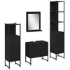 Image de Vidaxl ensemble de mobilier de salle de bain avec étagère 4 pcs noir