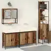 Image de Ensemble De Mobilier De Salle De Bain Avec Étagère 4 Pcs Marron Vidaxl