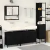 Image de Ensemble De Mobilier De Salle De Bain Avec Étagère 4 Pcs Noir Vidaxl