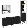 Image de Vidaxl ensemble de mobilier de salle de bain avec étagère 4 pcs noir