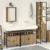 Image de vidaXL Ensemble de mobilier de salle de bain 4 pcs Chêne artisanal 3334420