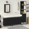 Image de Ensemble De Mobilier De Salle De Bain Avec Étagère 4 Pcs Noir Vidaxl