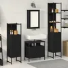 Image de Ensemble de meubles de salle de bain - 4 pièces - Bois reconstitué - Finition noire - Style contemporain