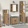 Image de Ensemble De Mobilier De Salle De Bain Avec Étagère 4 Pcs Marron Vidaxl