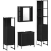 Image de Vidaxl ensemble de mobilier de salle de bain avec étagère 4 pcs noir