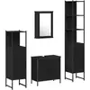 Image de Vidaxl ensemble de mobilier de salle de bain avec étagère 4 pcs noir