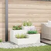 Image de Jardinière - 100x100x60 cm - Acier Blanc - Plastique Synthétique - Carré