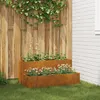 Image de jardinière 2 niveaux 100x60x45 cm en acier résistant aux intempéries
