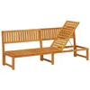 Image de Transat en bois dacacia - vidaXL - Marron - 200x57x75 cm - Dossier ajustable - Résistant aux intempéries