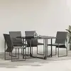 Image de Chaise Avec Coussin 4 Pcs Noir Et Anthracite Textilène Vidaxl