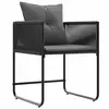 Image de Vidaxl chaise avec coussin 4 pcs noir et anthracite rotin pe