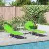 Image de Transat 2 Pcs Vert 58 X 188 X 77cm Polyester Vidaxl