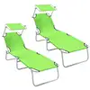 Image de Vidaxl transat 2 pcs vert 58 x 188 x 77cm polyester