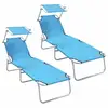 Image de Vidaxl transat 2 pcs bleu vif 58 x 188 x 77cm polyester