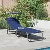 Image de Chaise Longue Pliante Bleu 190 X 57 X 81 Cm Oxford Vidaxl