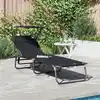 Image de Chaise Longue Pliante Noir 190 X 57 X 81 Cm Oxford Vidaxl
