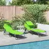 Image de Chaise Longue Pliante 2 Pc Oxford Vert Vidaxl