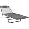 Image de Vidaxl chaise longue pliante gris 182 x 55 x 85,5 cm textilène