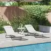 Image de Chaise Longue Pliante 2 Pcs Crème 182 X 55 X 85,5 Cm Textilène Vidaxl