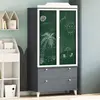 Image de Armoire Tableau Noir Roros Gris Et Blanc 90 X 45 X 180 Cm Vidaxl