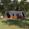 Image de Tente de camping - VIDAXL - 680 x 510 x 210 cm - Toit avec rangement - Polyester 185T enduit PU - Gris/Orange