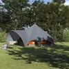 Image de vidaXL Tente Teepee 5 personnes Gris et orange 415 x 415 x 247 cm 42004013