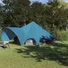 Image de vidaXL Tente Teepee 9 personnes Bleu et gris 502 x 502 x 297 cm 42004018